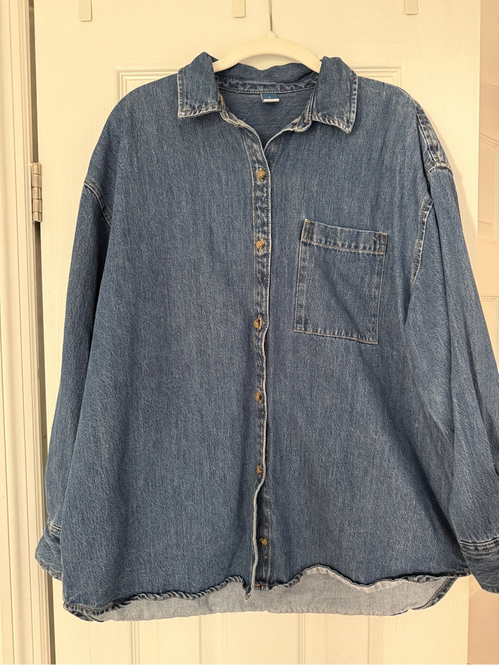 Old Navy Oversized Boyfriend Button-Down Jean Shirt